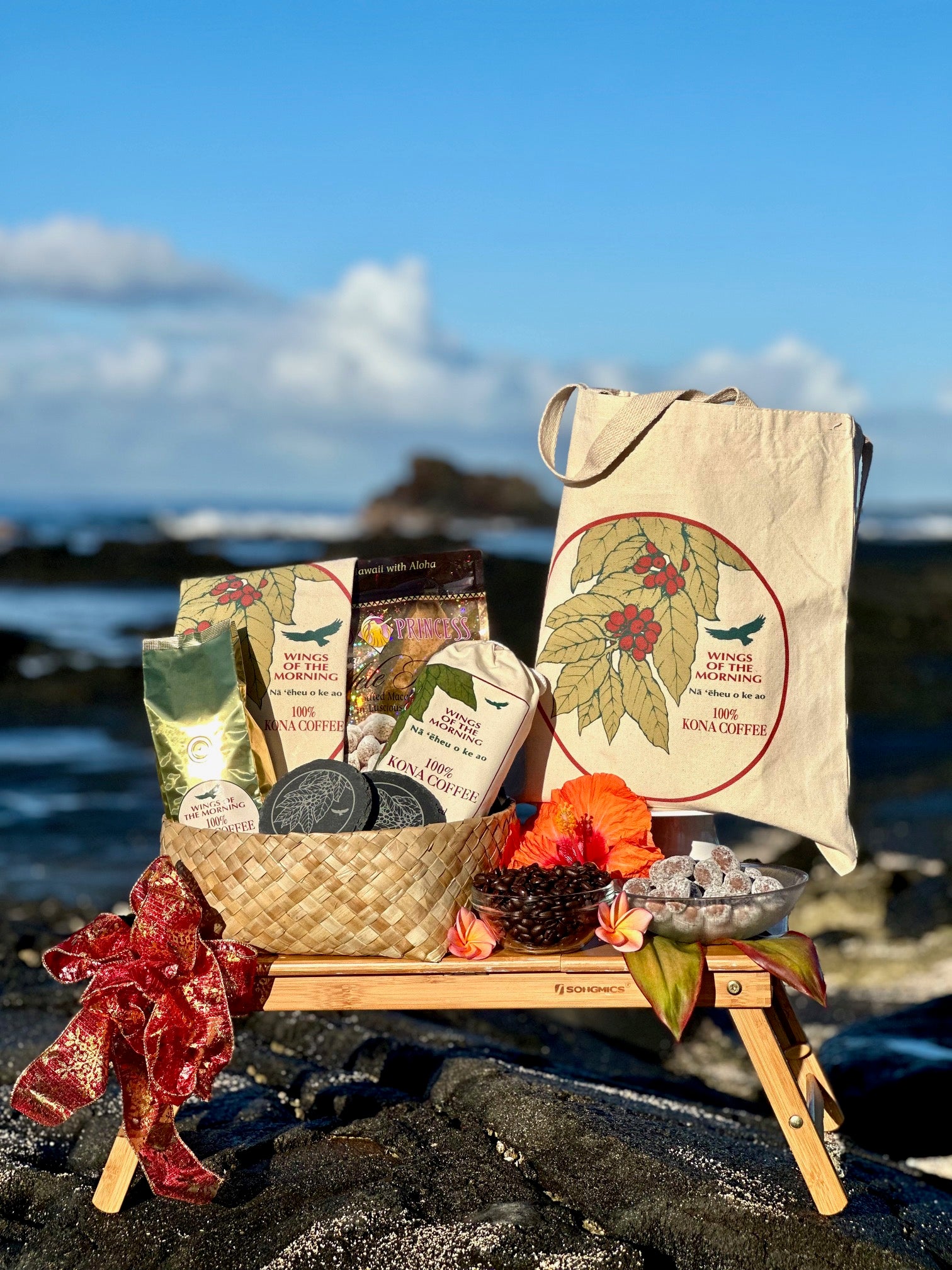 Wings Kona Coffee Holiday Baskets